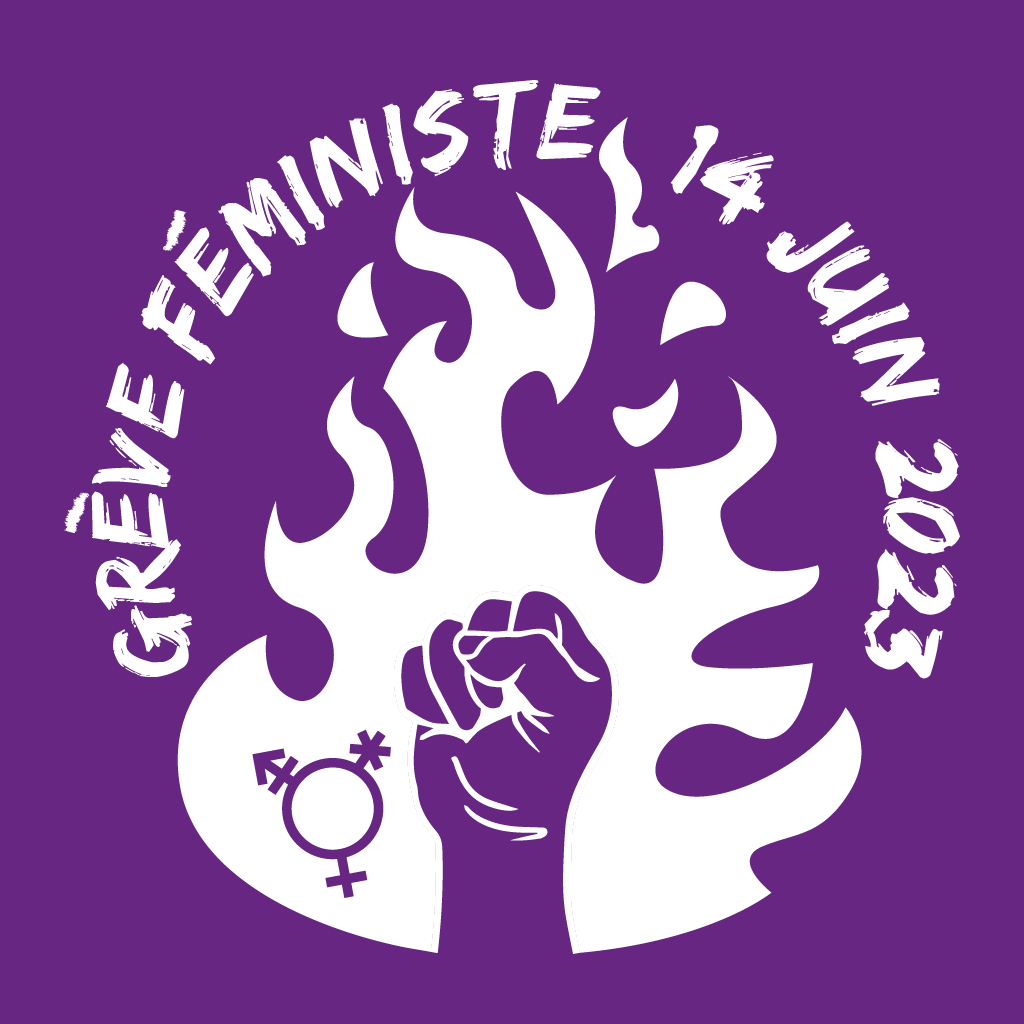 Logo par Vanessa Cojocaru et Emma Conti / Grève féministe Fribourg.